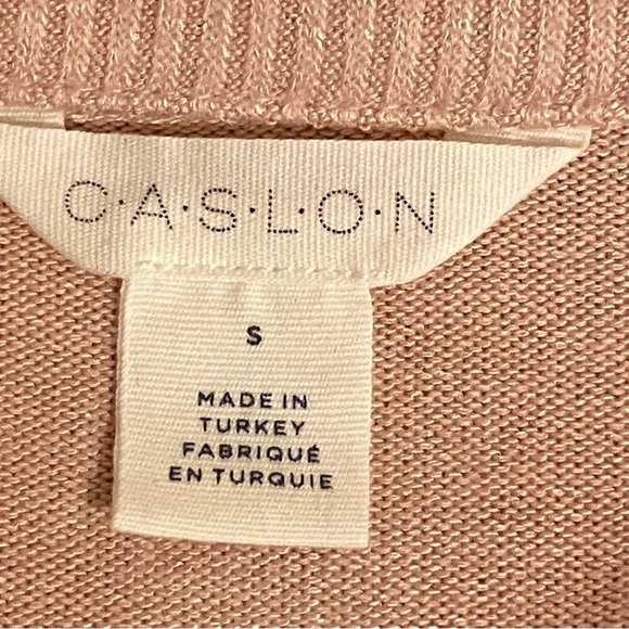 Caslon Pink Boho Knit Sweater Women's Size Small Long Sleeve V Neck Casual - Picture 5 of 8